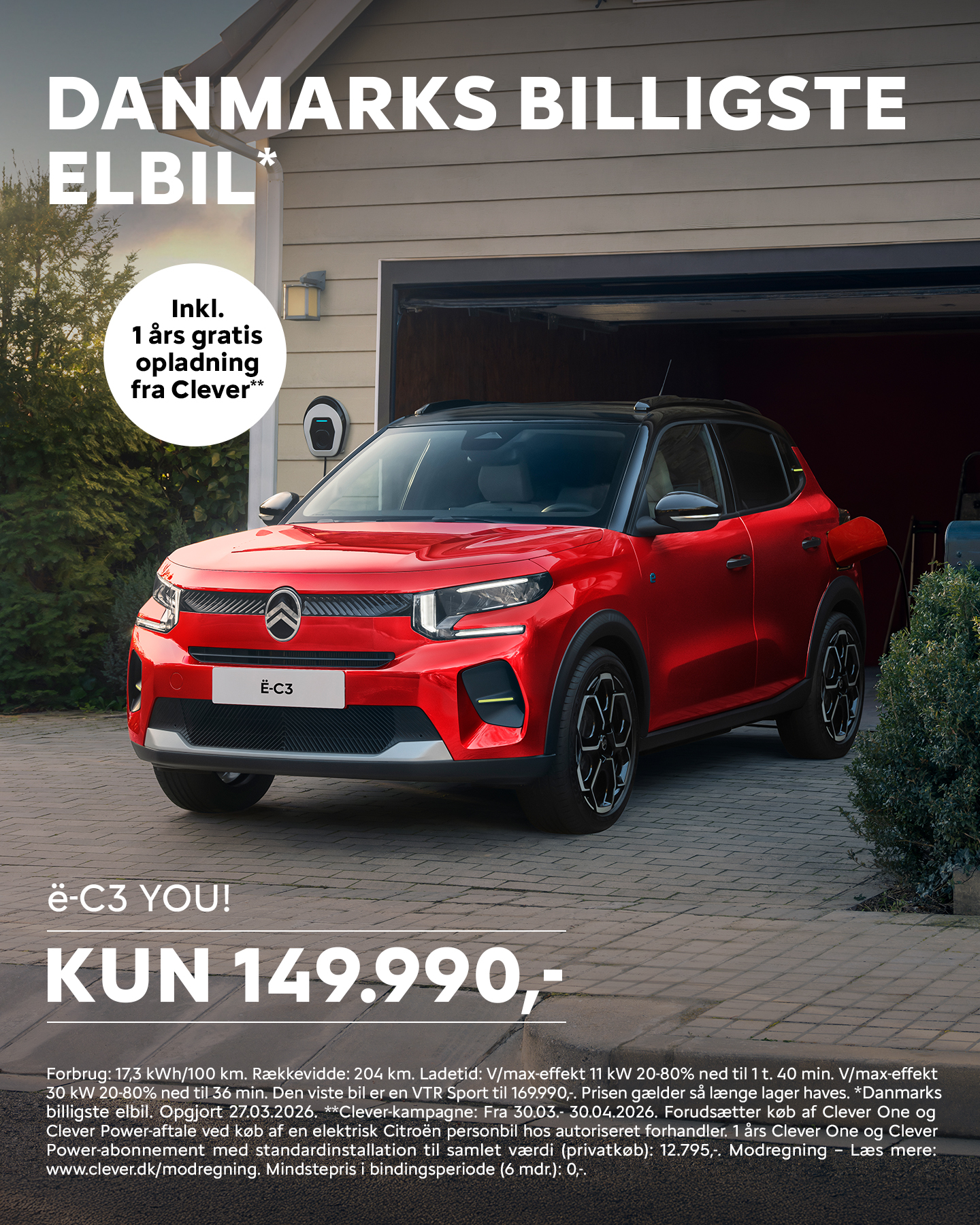 U14 - FB annonce, Citroën ë-C3 kontant + Clever (still) 30.03.2026